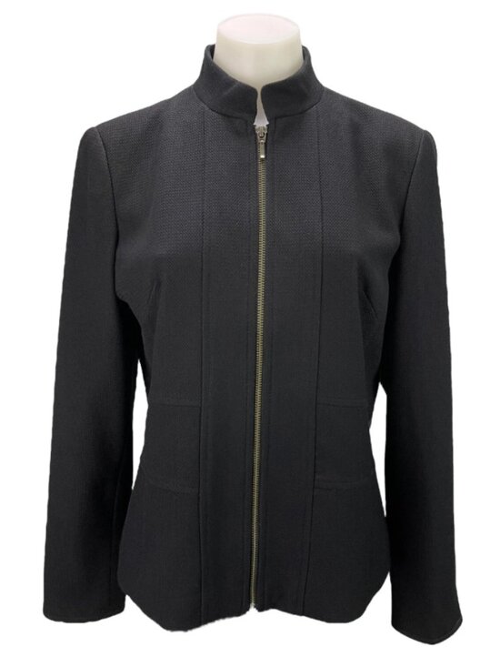 Coldwater Creek Jackets & Blazers - Coldwater Creek Women's Black Zip-Up Blazer Jacket - 10